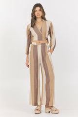 Woven Metallic Stripe Surplus Top | Vintage Havana Clothing