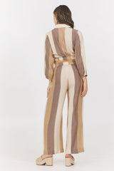 Woven Metallic Stripe Surplus Top | Vintage Havana Clothing