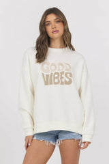 Good Vibes Fleece Crewneck | Vintage Havana Clothing
