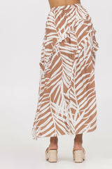 Printed Rayon Ruffle Maxi Skirt | Vintage Havana Clothing
