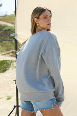 "Montauk" Heather Grey Surf Wash Crewneck | Vintage Havana Clothing