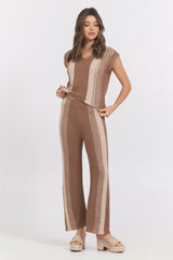 Striped Sweater Tank + Pants 2-Piece Set | Vintage Havana Clothing