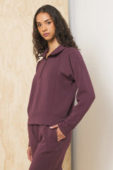 Cloud Fleece Collared Quarter Zip Up | Vintage Havana Clothing