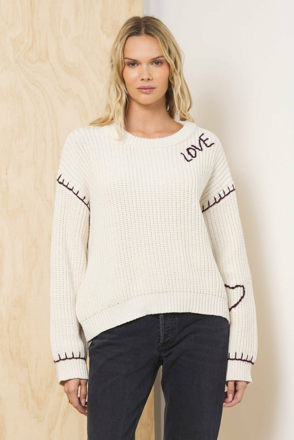 Whipstitch Detail Sweater | Vintage Havana Clothing