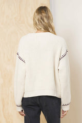 Whipstitch Detail Sweater | Vintage Havana Clothing