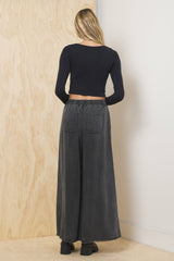 Tencel Wide Leg Pant - Charcoal | Vintage Havana Clothing