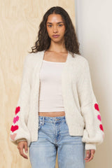 Heart Jacquard Cardigan | Vintage Havana Clothing