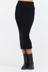 Vintage Havana All Bottoms | Women Black Knit Midi Skirt Black