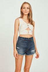 Vintage Havana Casual Tops | Women Cream Double Ring Tank Cream