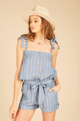 Vintage Havana Casual Tops | Women Striped Linen Tank