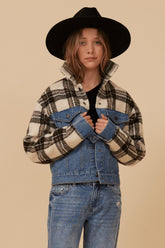 Vintage Havana Outerwear | Women DENIM AND PLAID JACKET