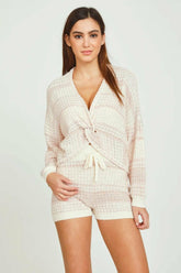 Vintage Havana Shorts | Women Multi Waffle Knit Shorts Multi Color