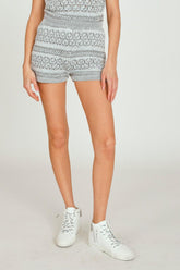 Vintage Havana Shorts | Women Primrose Grey Basic Knit Short Grey