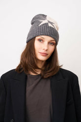 Vintage Havana Winter Hats | Women STAR PATTERN BEANIE Charcoal