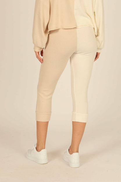 Brushed Hacci Rib Split Jogger | Vintage Havana Women