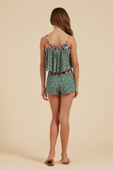 Teal Dual Floral Flowy Tank | Vintage Havana Clothing