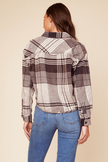 Chocolate Brown Flannel Plaid Shirting | Vintage Havana Women