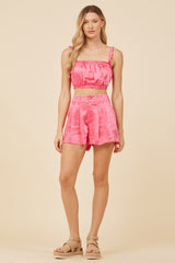 Hot Pink Heavy Satin Bra Top | Vintage Havana Clothing