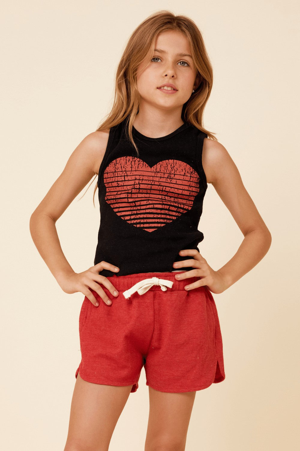 Black Ribbed Heart Tank | Vintage Havana Clothing