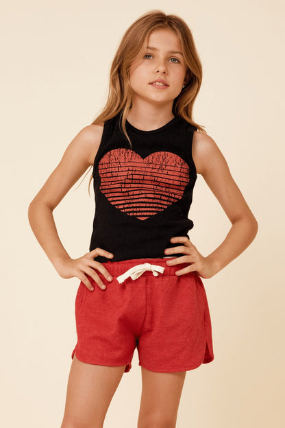 Black Ribbed Heart Tank | Vintage Havana Clothing