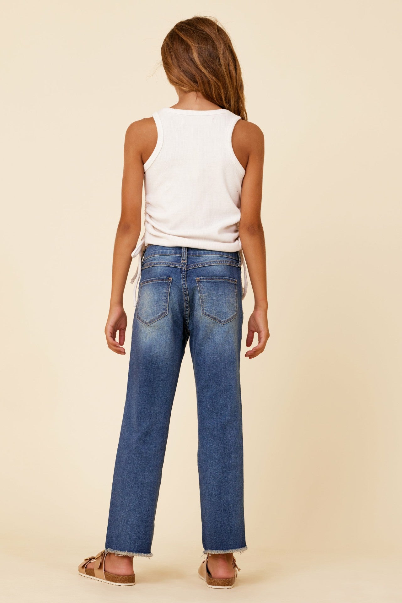 White Side Ruched Tank | Vintage Havana Clothing