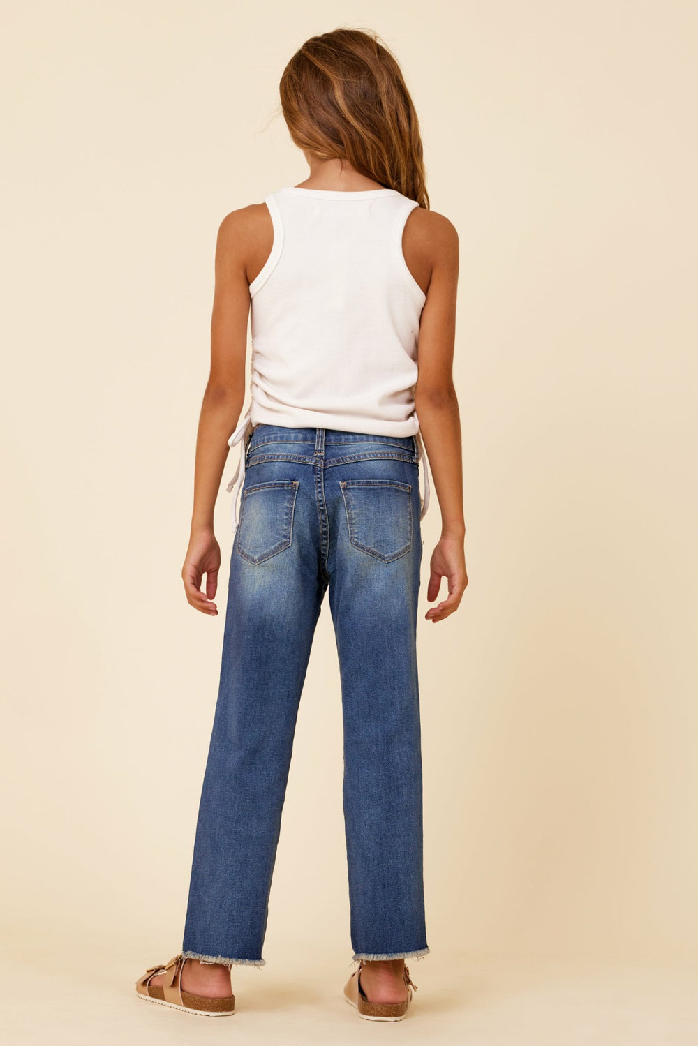 White Side Ruched Tank | Vintage Havana Clothing