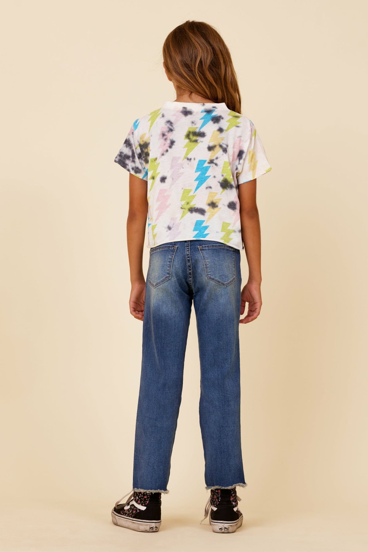 White Allover Lightning Bolt Tee | Vintage Havana Clothing
