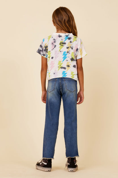 White Allover Lightning Bolt Tee | Vintage Havana Clothing