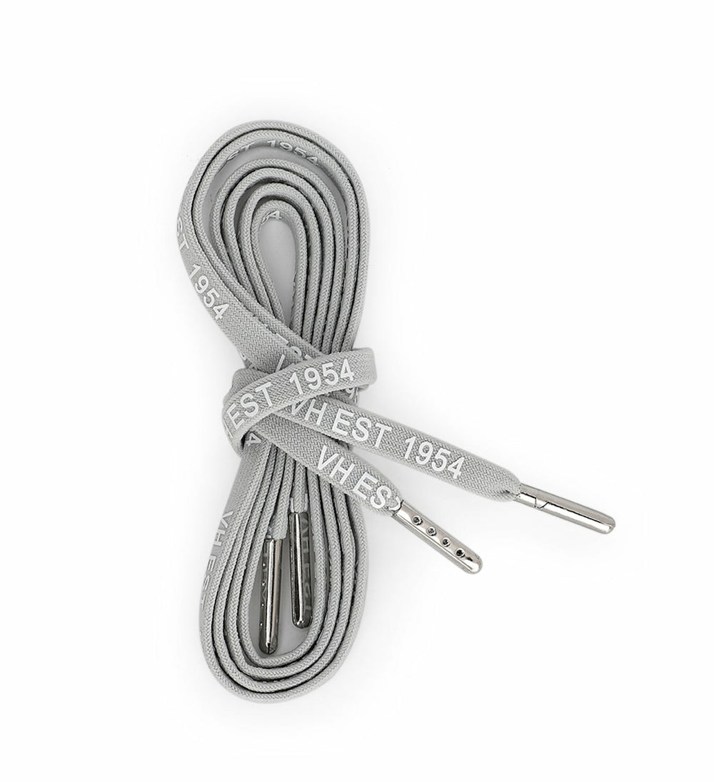 GREY WHITE SILVER TIP LACES | Vintage Havana Shoes