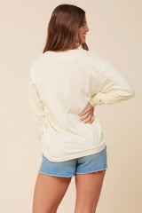 "Bride Tribe" Soft Yellow Wash Long Sleeved Pocket Tee | Vintage Havana Clothing