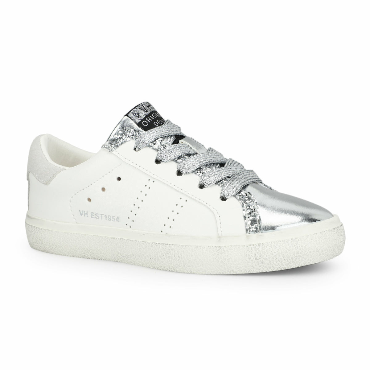 KIDS LEXA - WHITE SILVER PERF MULTI | Vintage Havana Shoes