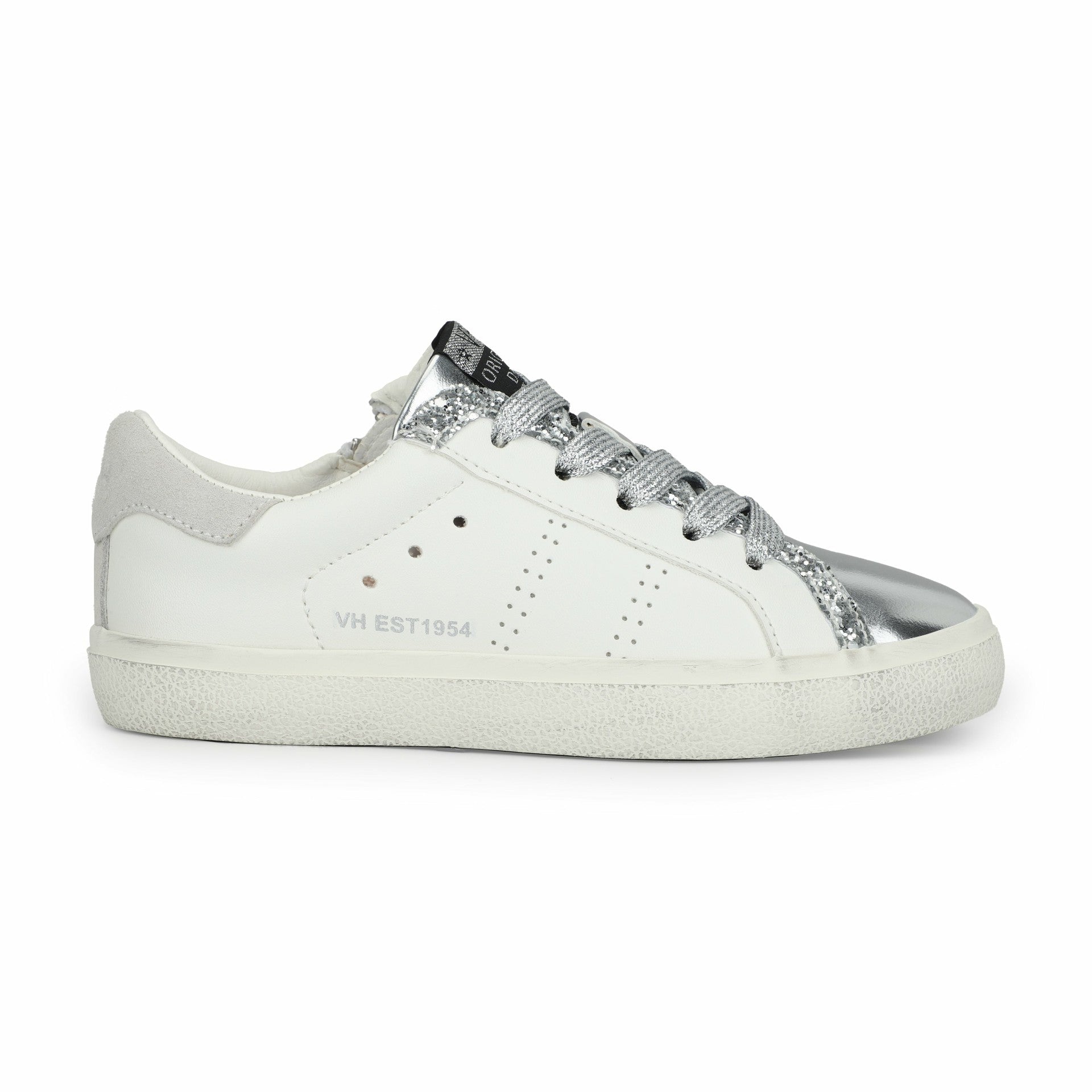 KIDS LEXA - WHITE SILVER PERF MULTI | Vintage Havana Shoes