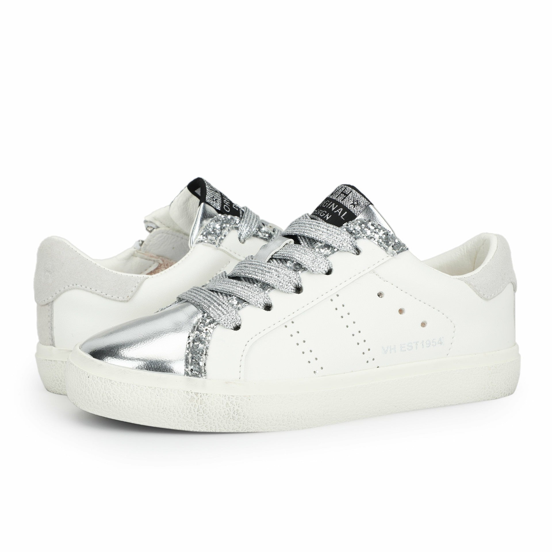 KIDS LEXA - WHITE SILVER PERF MULTI | Vintage Havana Shoes