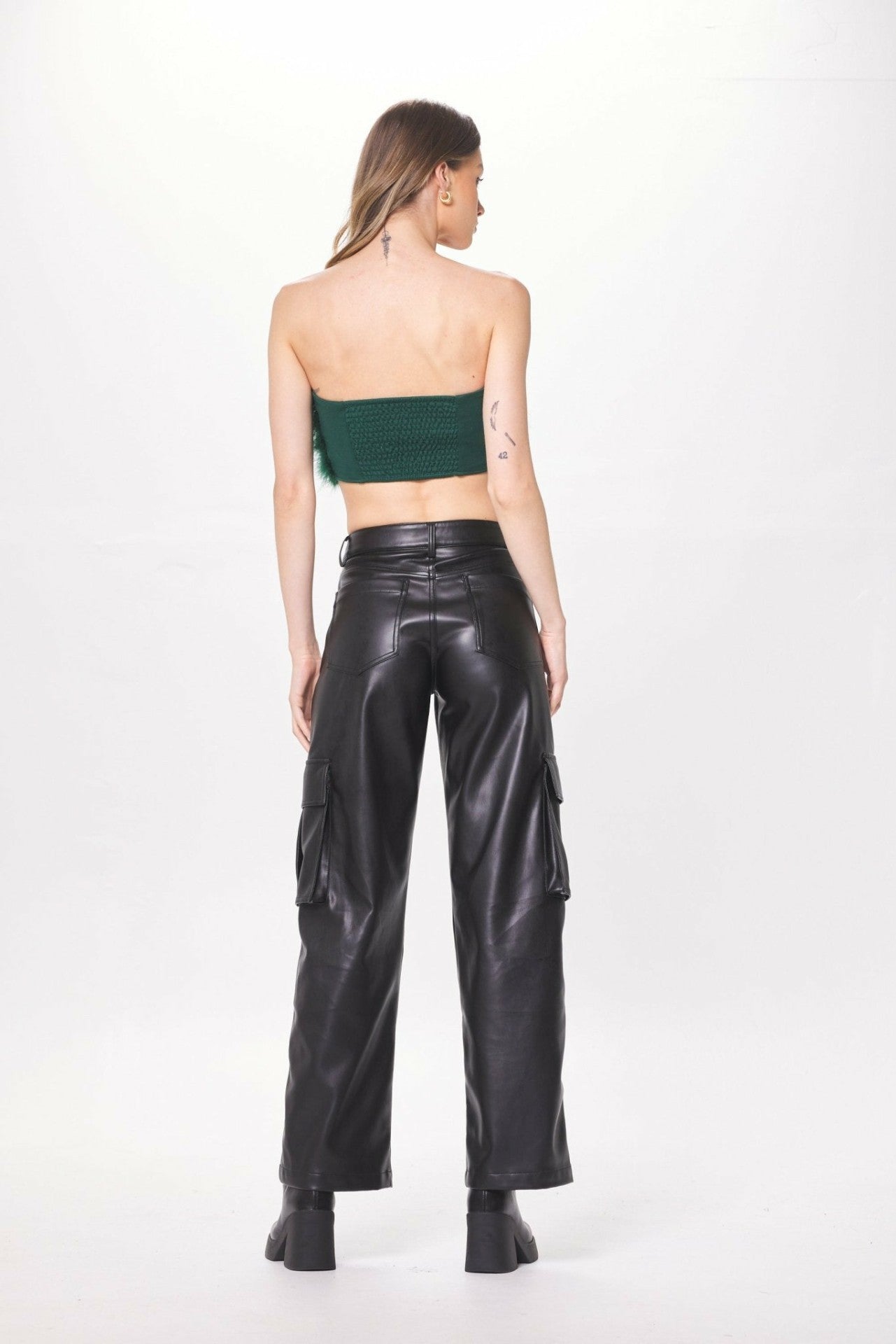Green Feather Crop Top | Vintage Havana Clothing
