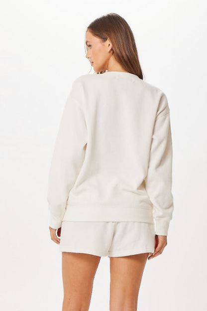 White St. Barth Jet Setter Surf Wash Crewneck | Vintage Havana Women