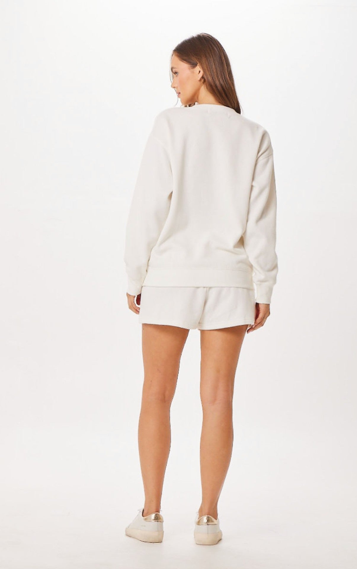 White St. Barth Jet Setter Surf Wash Crewneck | Vintage Havana Women
