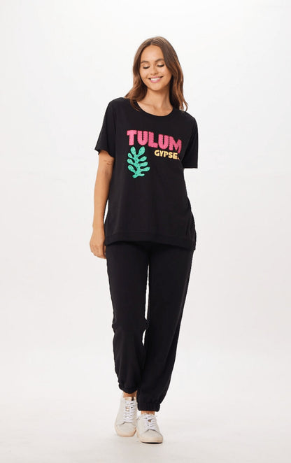 Black Tulum Jet Setter Surf Wash Jogger | Vintage Havana Women