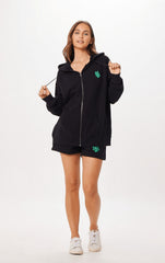 Black Tulum Jet Setter Surf Wash Zip Up | Vintage Havana Clothing