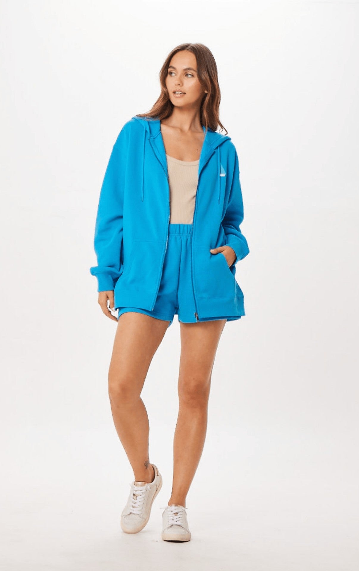 Bright Blue St. Tropez Jet Setter Surf Wash Zip Up | Vintage Havana Clothing