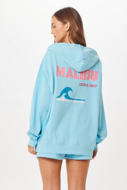 Tropical Blue Malibu Jet Setter Surf Wash Zip Up | Vintage Havana Women