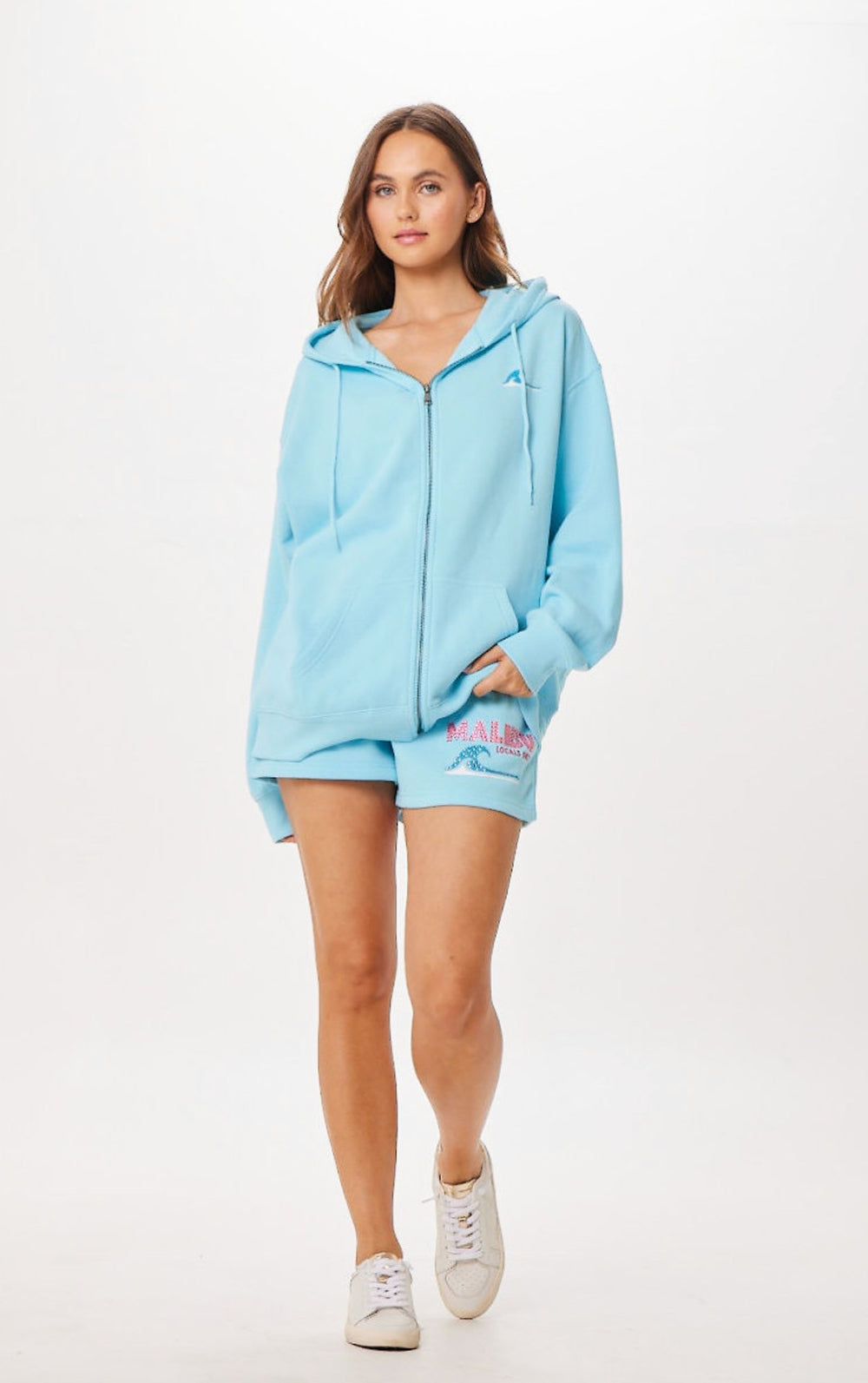 Tropical Blue Malibu Jet Setter Surf Wash Zip Up | Vintage Havana Clothing