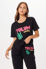Black Tulum Jet Setter T-Shirt | Vintage Havana Clothing