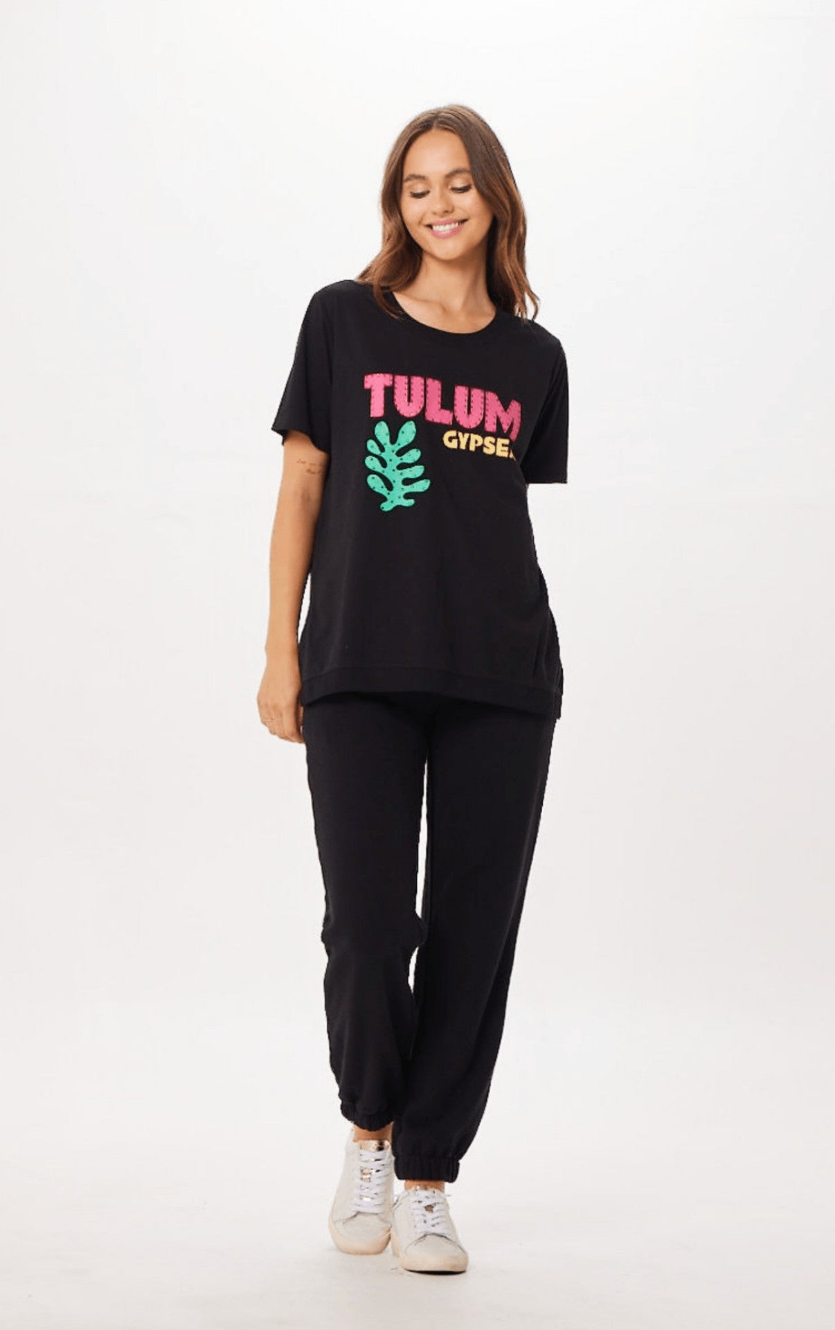 Black Tulum Jet Setter T-Shirt | Vintage Havana Clothing