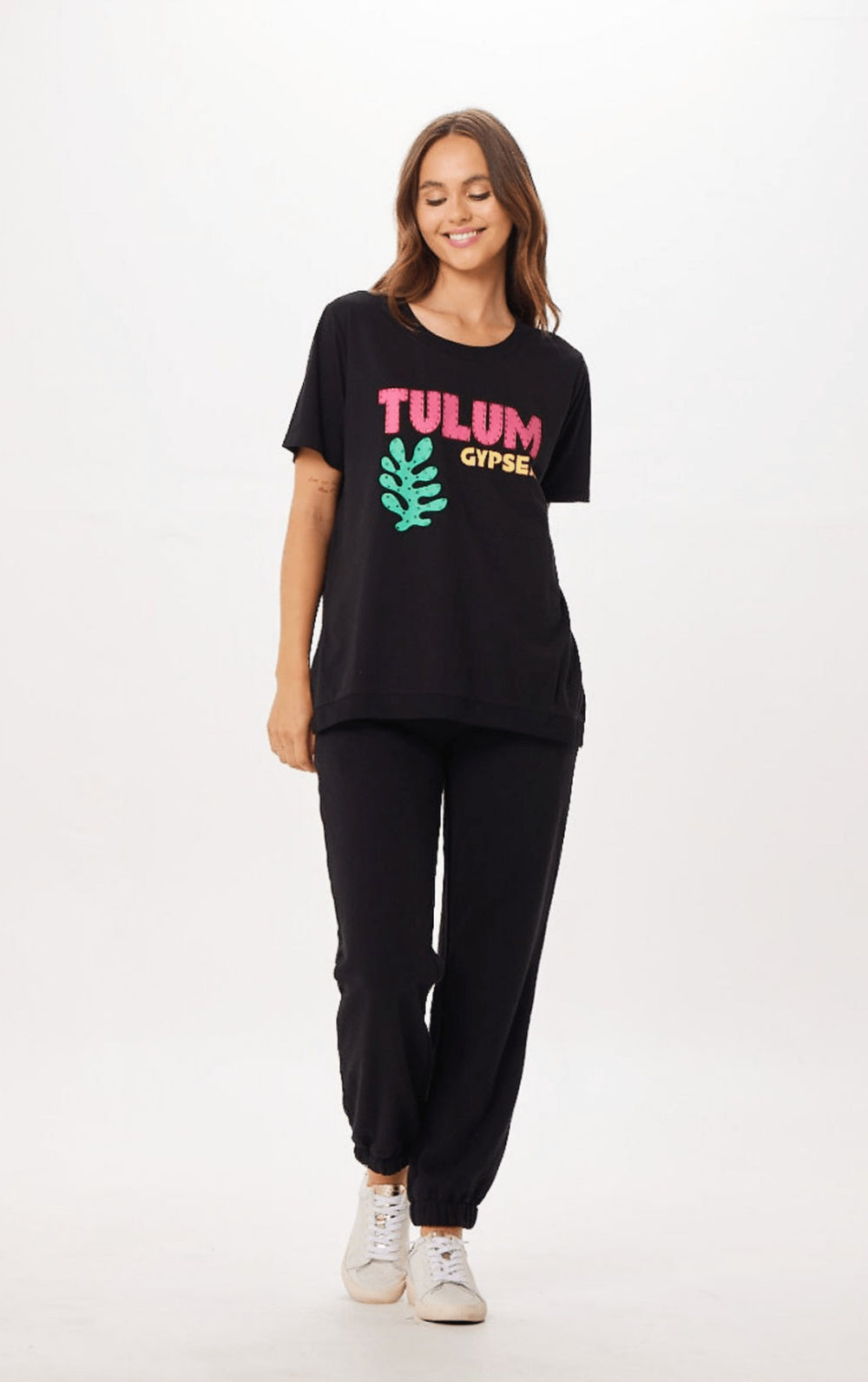 Black Tulum Jet Setter T-Shirt | Vintage Havana Clothing