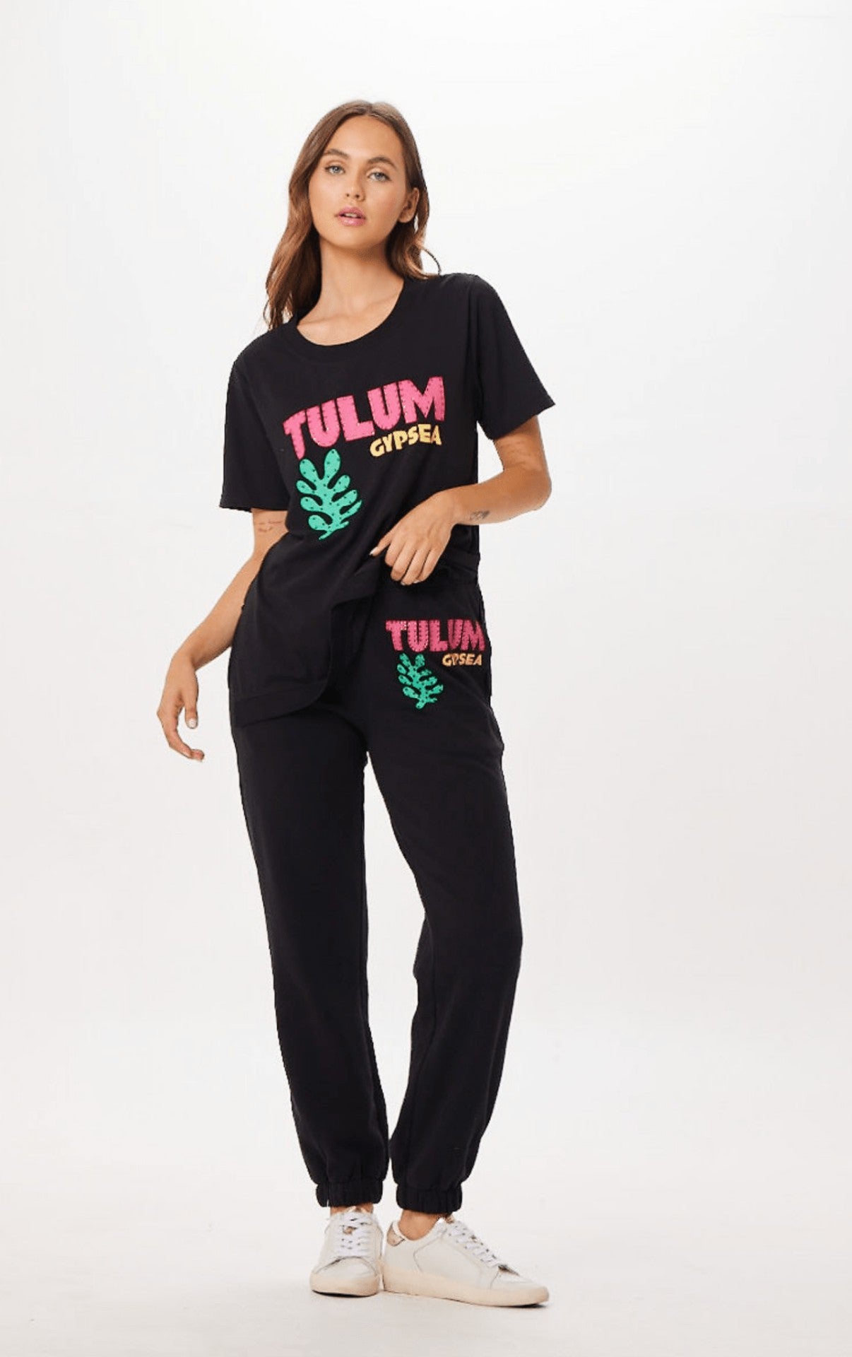 Black Tulum Jet Setter T-Shirt | Vintage Havana Clothing