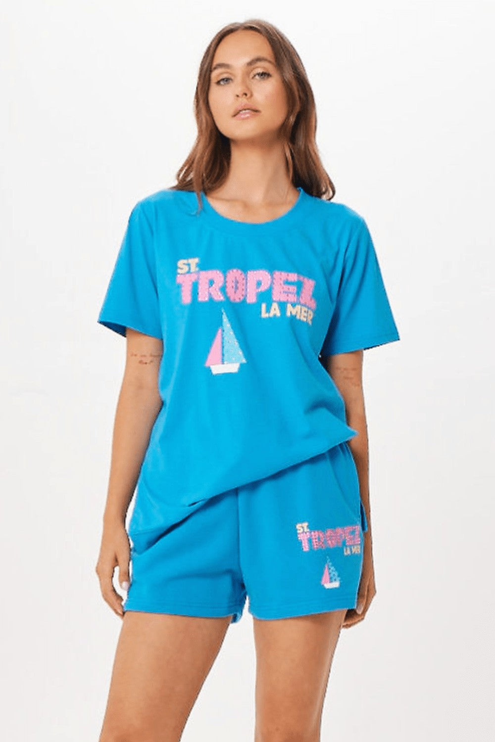 Bright Blue St. Tropez Jet Setter T-Shirt | Vintage Havana Clothing