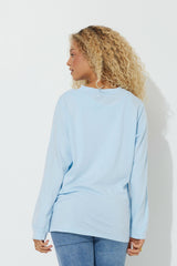 Sky Blue "Pickleball Club" Pigment Dyed Long Sleeve Tee | Vintage Havana Clothing