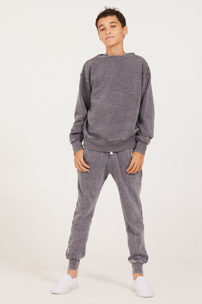 Unisex Burnout Fleece Long Sleeve Crewneck | Vintage Havana Clothing