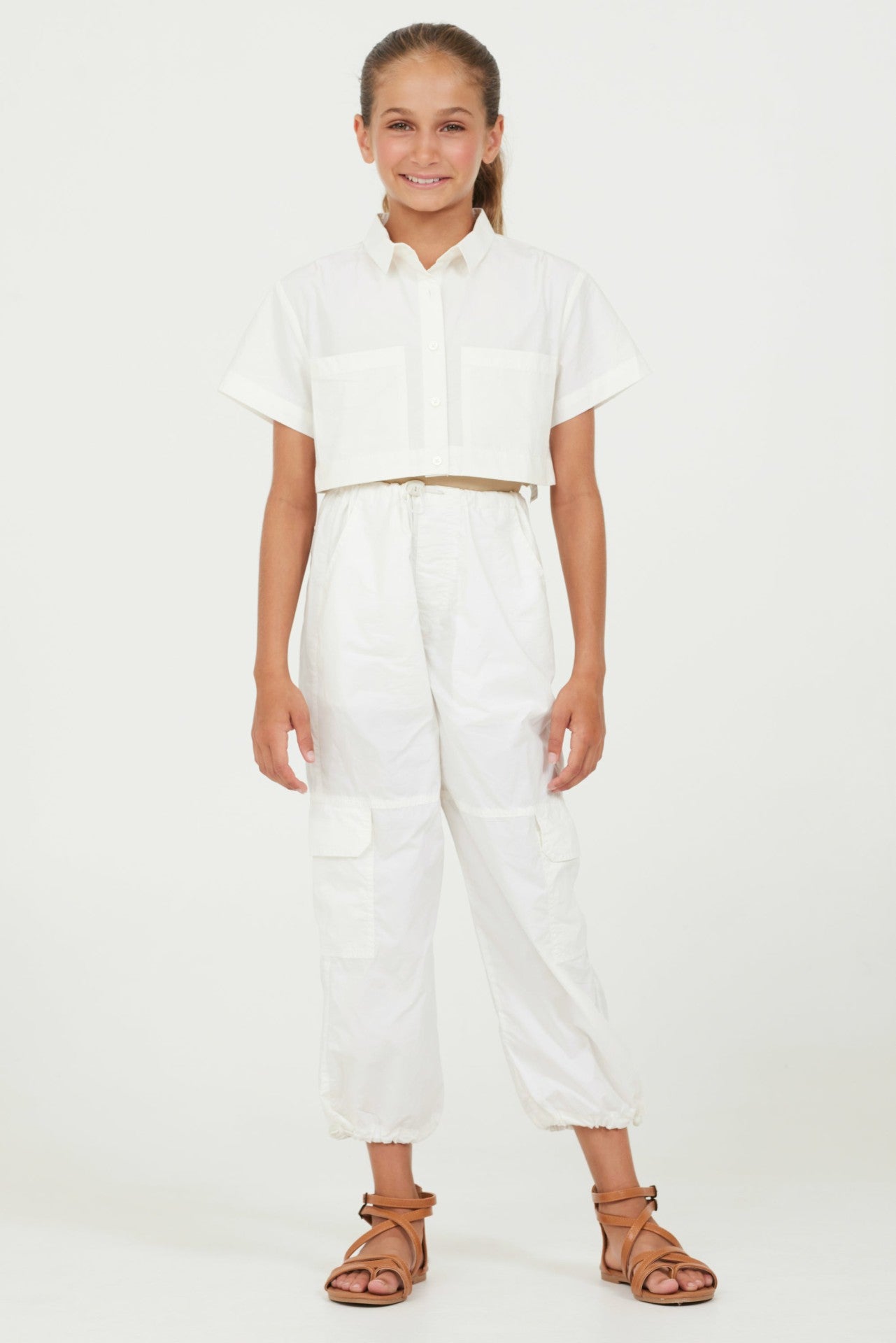 Oyster Cropped Button Down | Vintage Havana Clothing