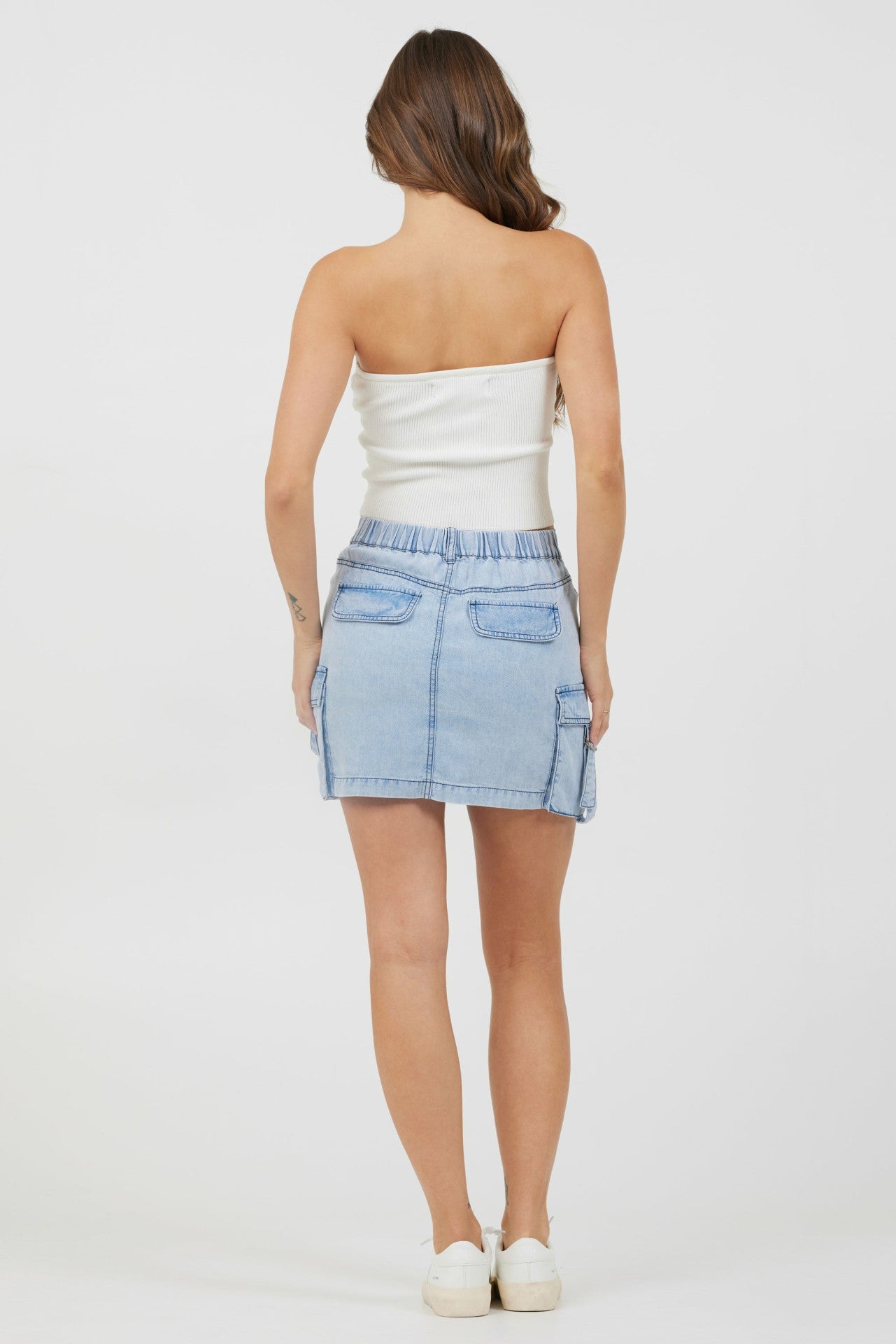 White Rib Knit Twist Front Tube Top | Vintage Havana Clothing